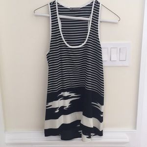 Black and white striped sleeveless top